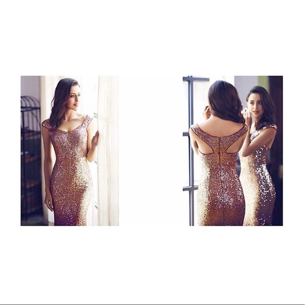 Burgundy & Gold Ombré Gown - Picture 9 of 12